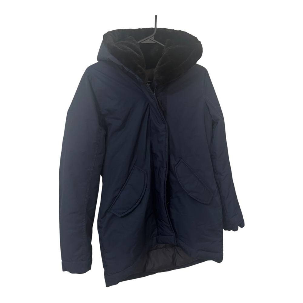 Abercrombie and Fitch navy blue water and wind resistant long winter snow coat